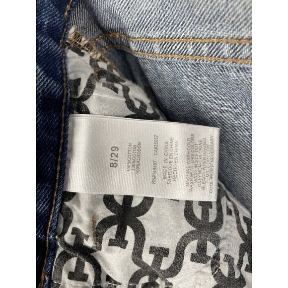 Sam Edelman Medium Blue Wash The Riley Asymmetrical Raw‎ Hem Denim Jean Skirt 29 - Picture 5 of 7